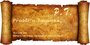 Prodán Tavaszka névjegykártya